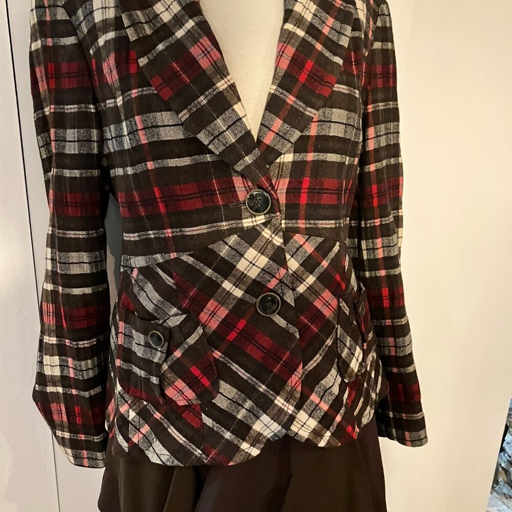 NIB Betty Barclay Collection Plaid Blazer Coat - Size 40 - Wool Blend - Ogilvy’s